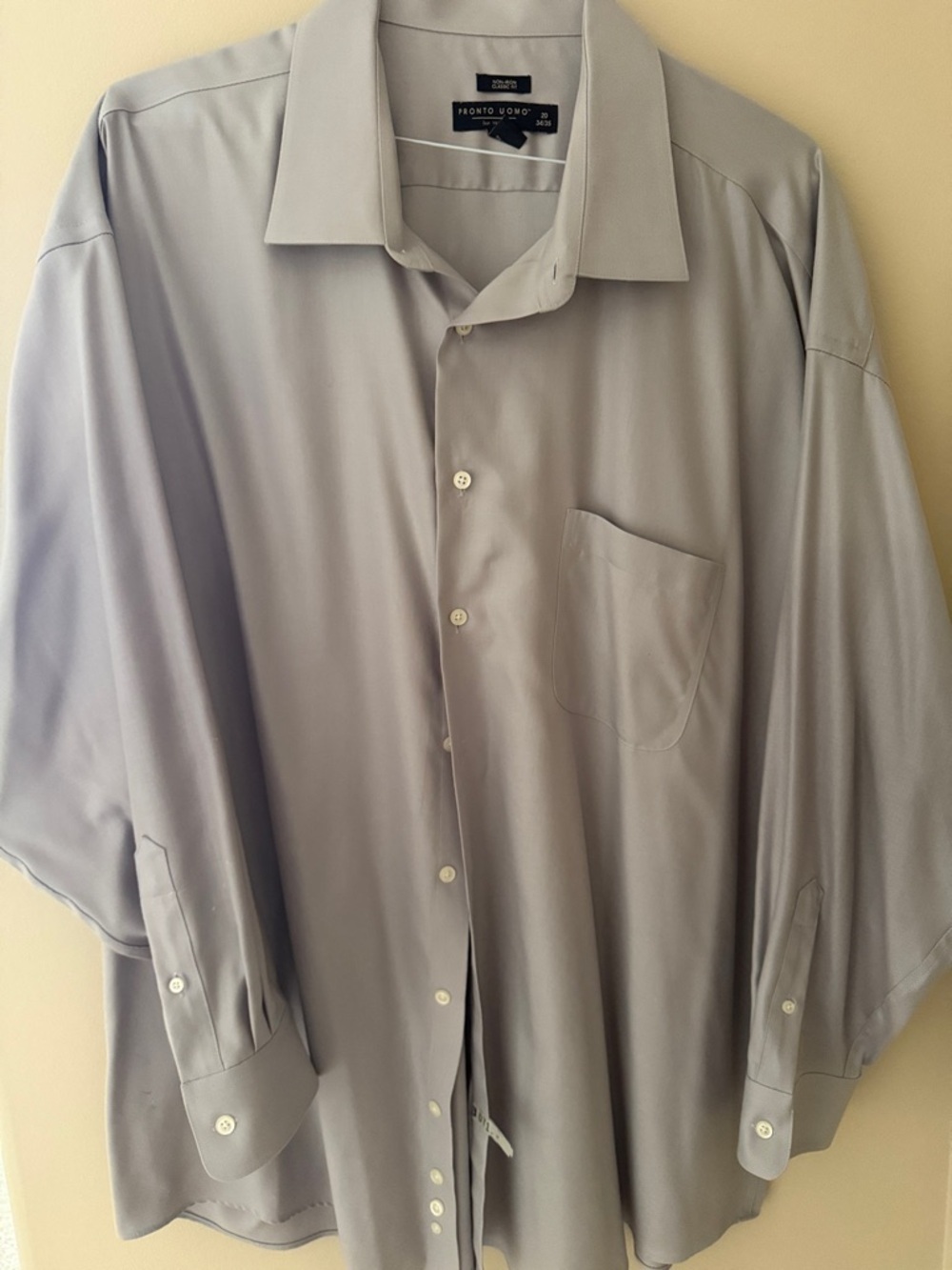 Pronto Uomo Men's Gray Dress Shirt with Pocket 4X